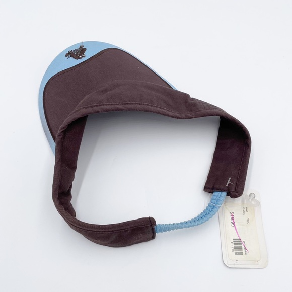 Vintage Y2K Crocs Visor Hat Brown and Blue Elastic Strap Crocodile Logo NWT - Picture 4 of 8